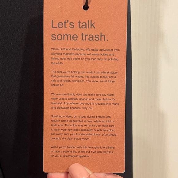 NWT-Girlfriend Collective Women’s Black Leggings - Picture 5 of 10